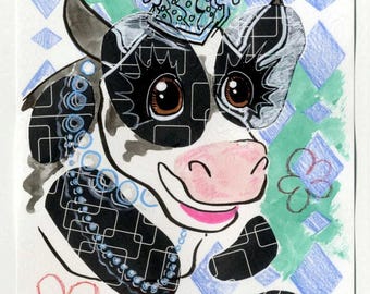 Cowntess, Pee-Wee's Playhouse, Original Mixed Media Artwork