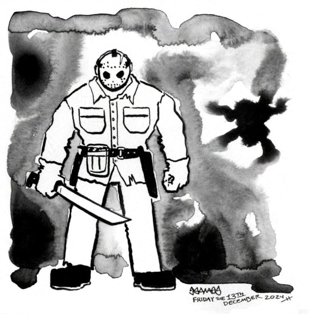 Jason Ink Work Friday the 13th, Jason Voorhees, Original Ink Drawing - Etsy