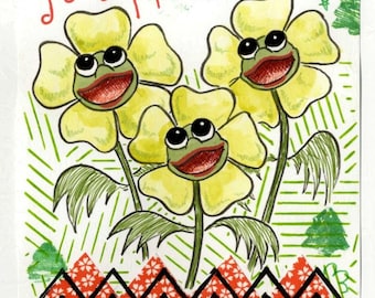 Flowers, Pee-Wee's Playhouse, Original Mixed Media Artwork