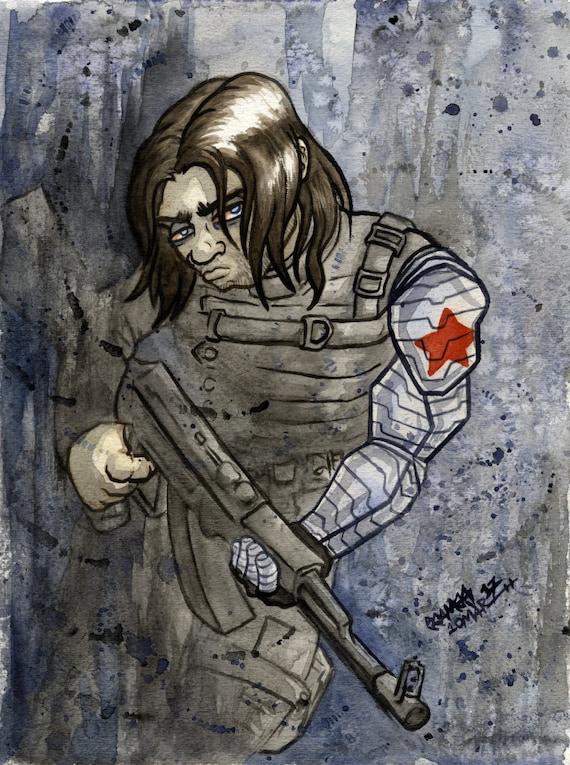 Winter Soldier Marvel Comic Superhero Original Watercolor - Etsy Ireland Winter Soldier Marvel Comic Superhero Original Watercolor - Etsy Ireland