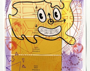 Clocky, Pee-Wee's Playhouse, Original Mixed Media Artwork