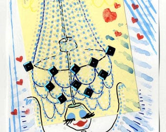 Chandelier, Pee-Wee's Playhouse, Original Mixed Media Artwork