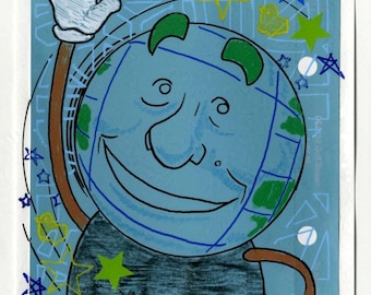 Globey, Pee-Wee's Playhouse, Original Mixed Media Artwork