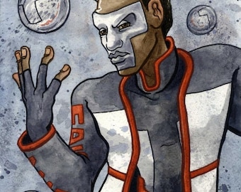 Mister Terrific, DC Comics Superhero, Original Watercolor Painting