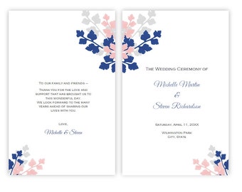 folded wedding program template christmas holly diy etsy