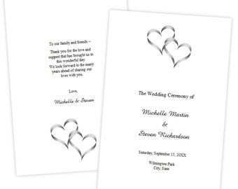 folded wedding program template christmas holly diy etsy