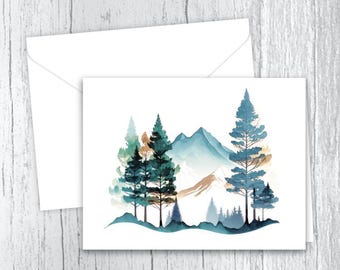 Pine Mountain Note Cards: Watercolor Stationery Set of 10