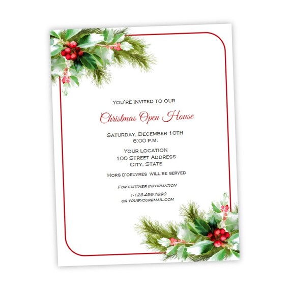 Christmas Or Holiday Party Flyer 8.5 X 11 Holiday Holly Etsy Christmas Or Holiday Party Flyer 8.5 X 11 Holiday Holly Etsy