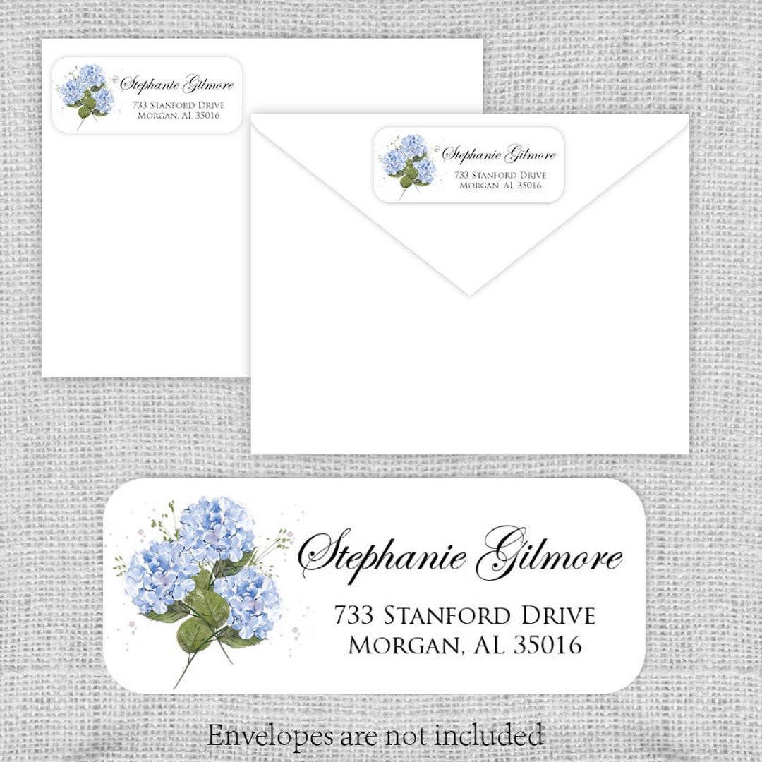 Return Address Labels • Hydrangea Bouquet • Matte or Glossy Stickers ...