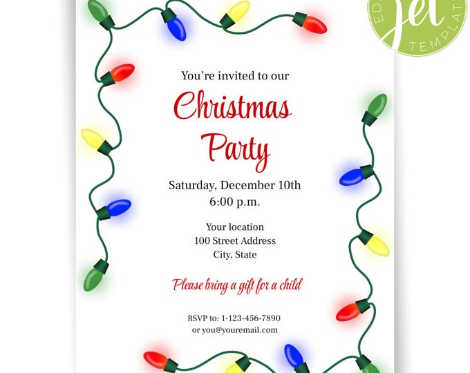 Christmas Invitation Flyer Holiday Party Flyer 8.5 X 11 - Etsy