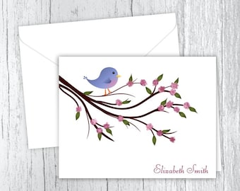 Little Bird Personalized Note Cards: Set of 10 Stationery