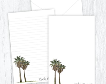 Palm Tree Stationery: Personalized Tropical Letter Writing Paper