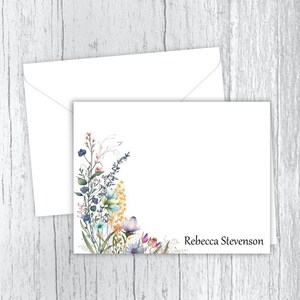Wildflower Personalized Note Card Set: Floral Stationery