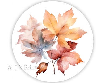 Fall Leaves Stickers • Glossy or Matte • Envelope & Favor Seals