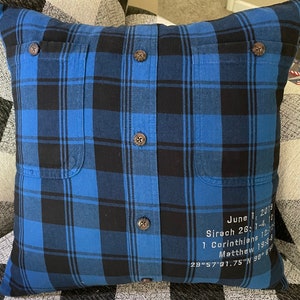 Custom Memory shirt pillow, Shirt pillow, Memory Pillow, Memory Shirt, Custom shirt pillow, in loving memory, Memory Pillow from shirt