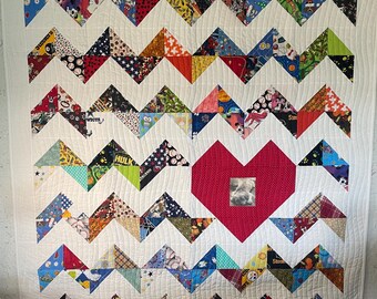 Memory Quilt out of Dog Scarfs and picture