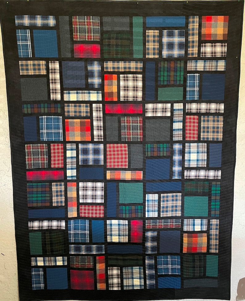 Custom Man's Flannel Shirt Quilt image 1