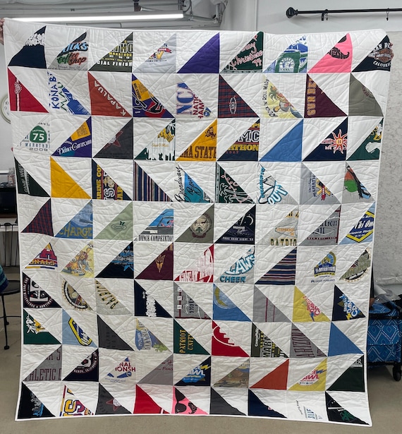 Modern T-shirt Quilt Queen size