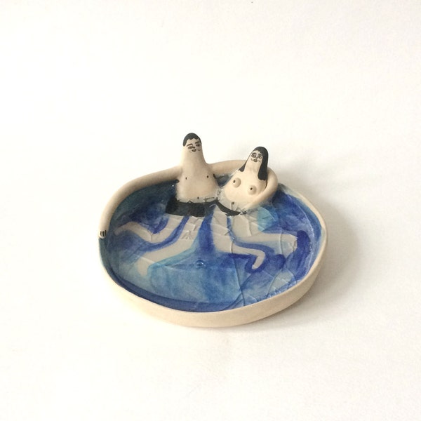 RESERVED - In love swimmers jewellery dish