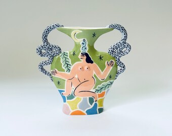 Moon goddess vase