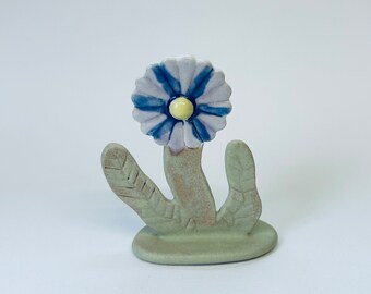 Blue and lilac flower sculpture