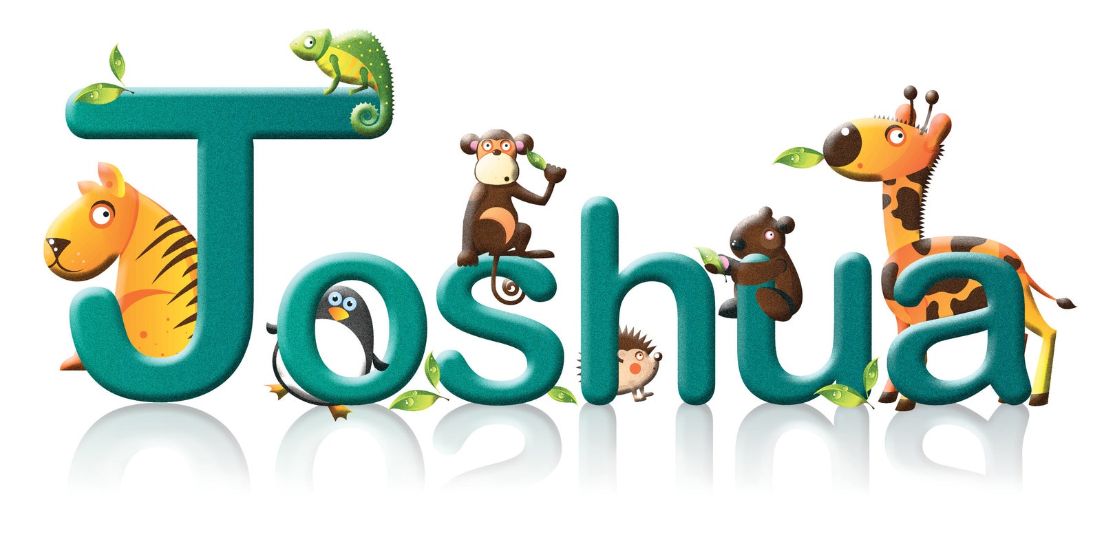 Personalised New Baby Name Gift New baby name print Animals Etsy Italia