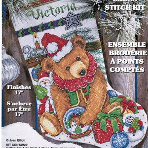 Mama Bear Christmas Stocking DIY Kit,Partially Completed