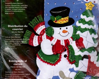 Bucillas Felt Applique Christmas Stocking Kit | Snowman