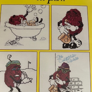 Ulotka ze wzorem krzyżykowym Vintage California Raisins