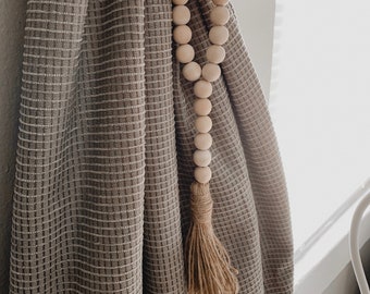 Wooden Bead Tassel Garland | Farmhouse Decor