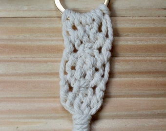Boho Macrame Keychain, Woven Bag Charm