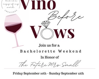 Personalized Wine Bachelorette Itinerary – Winery Party (Digital Product)