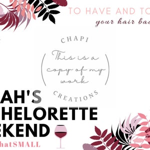 Bachelorette Scrunchie Tag - Hangover Bag Favors