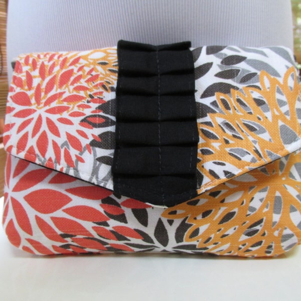 SALE-Small Multi-Color Floral Clutch, Wristlet