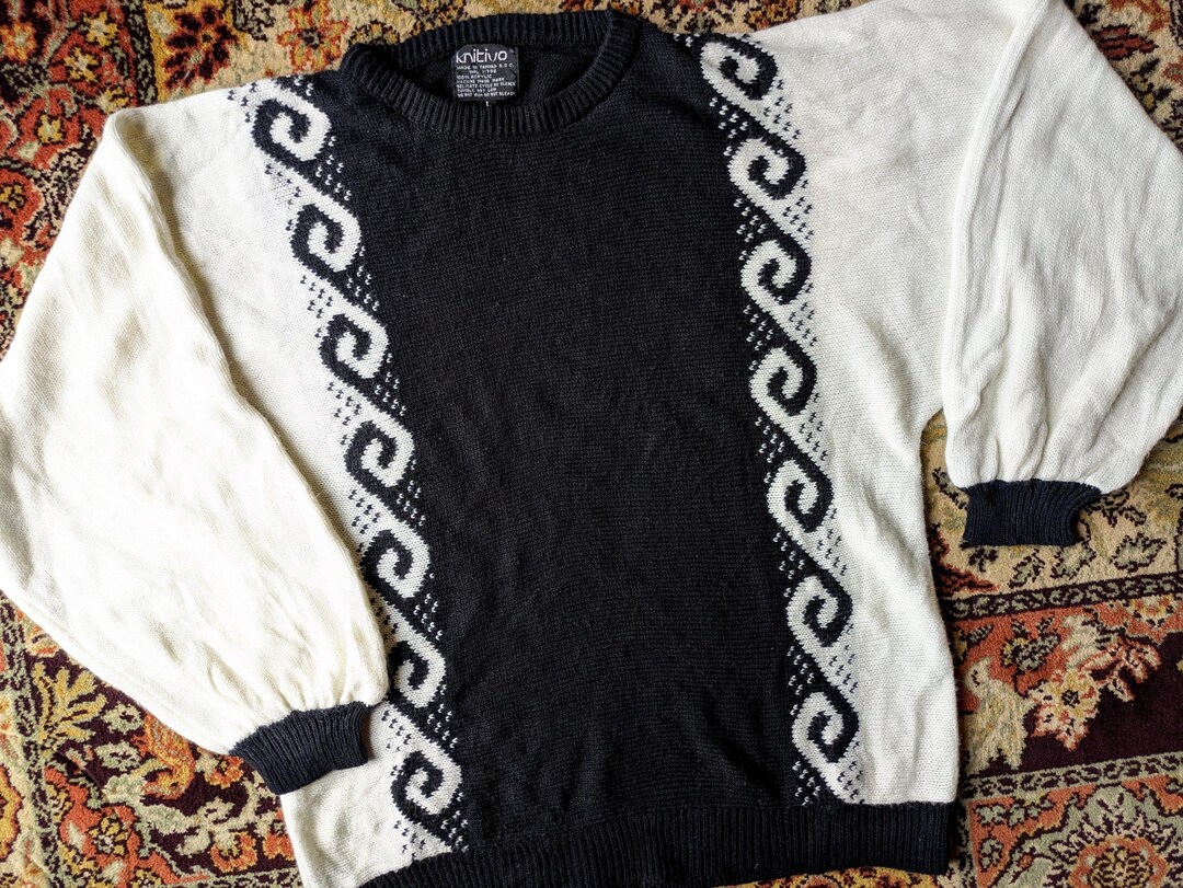 80s Abstract Batwing Sweater - M/L