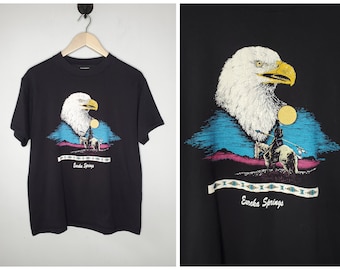 Vintage 80s Bald Eagle Osage Native American Eureka Springs T-shirt Mens size Large