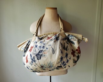 Vintage 90s gran tapiz floral alfombra bolso de América Grannycore bolso XL