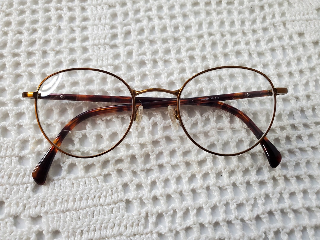 Vintage Round Copper Wire Rim Tortoise Shell Eyeglasses Eyeglass Frames ...