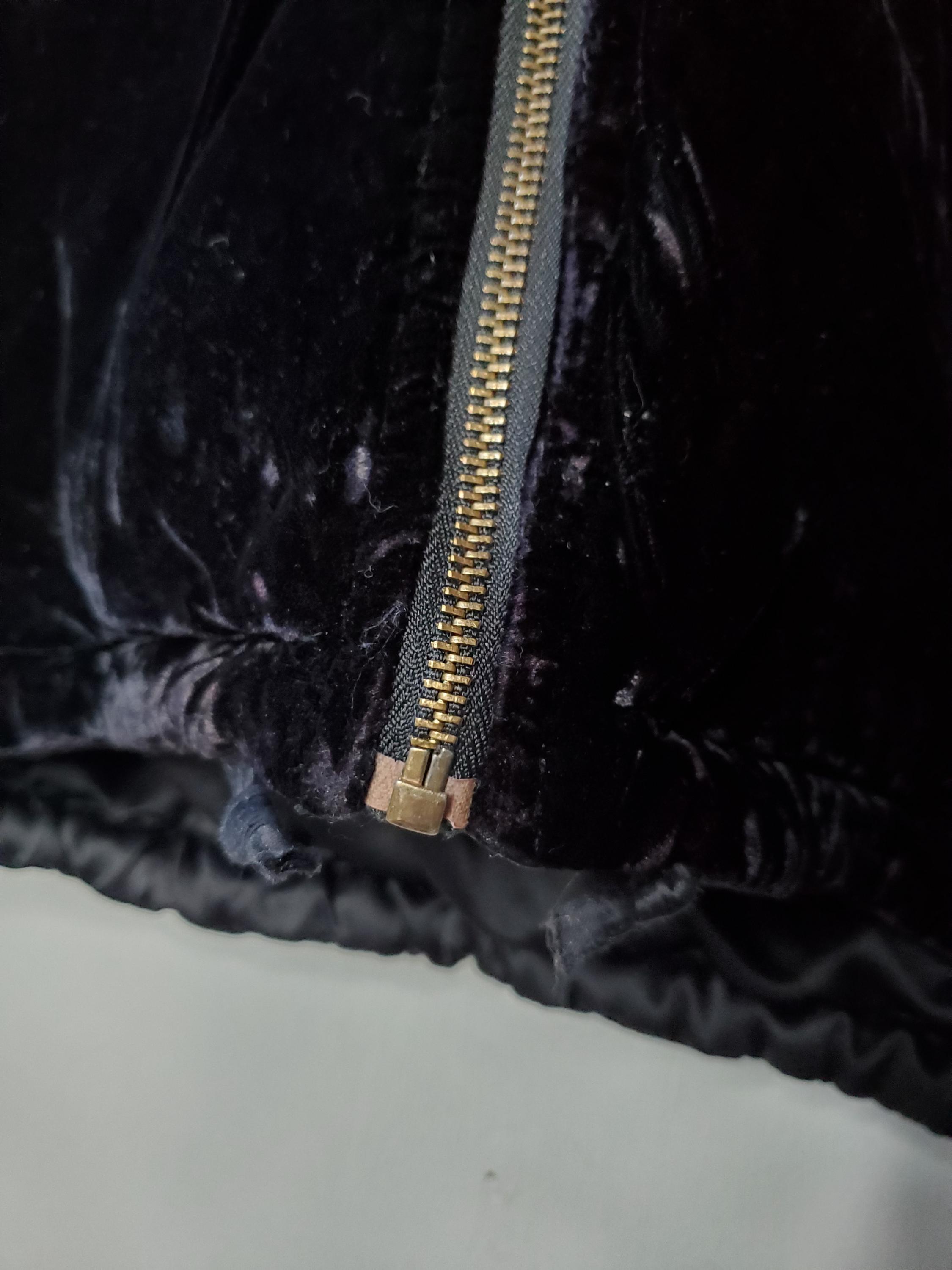 ヴィンテージ 90年代 ブラック ベルベット パーカー ジップ