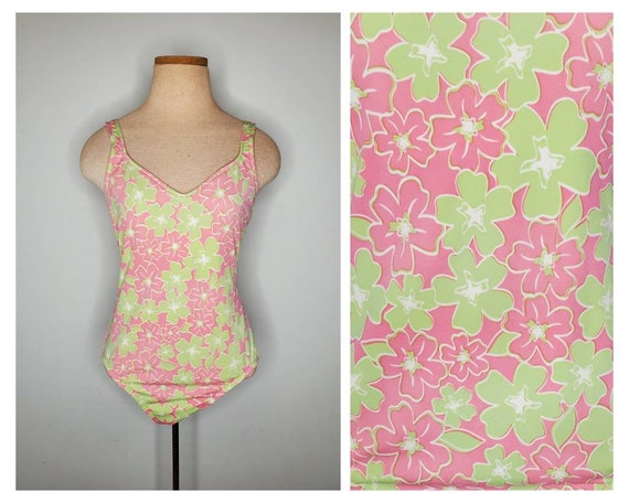 Vintage 90s sz 10 Jantzen Pastel Tropical Flower … - image 1