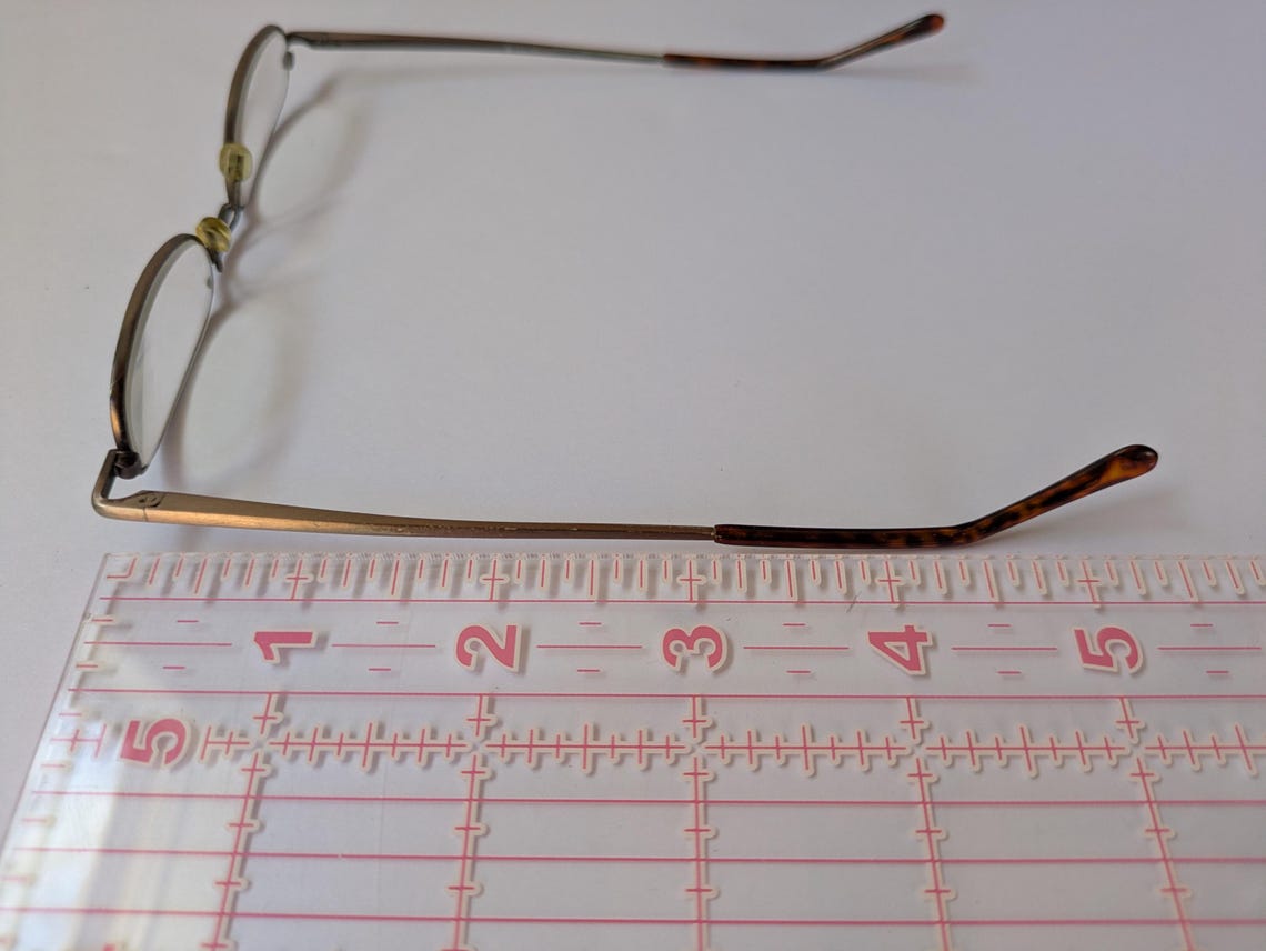 Vintage Small Rectangular Metal Rim Eyeglasses Square Reading Glasses ...