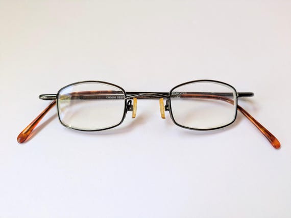 Vintage Small Square Rectangular Eyeglasses Metal… - image 5