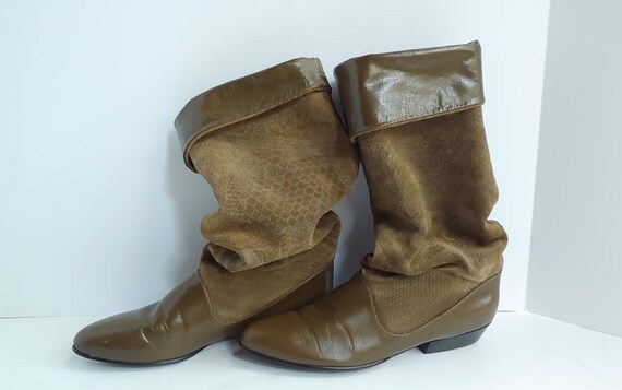 Green slouch clearance boots