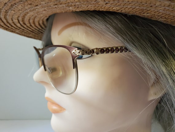 Vintage Jessica McClintock Cat eye Horn Rimmed Ey… - image 3