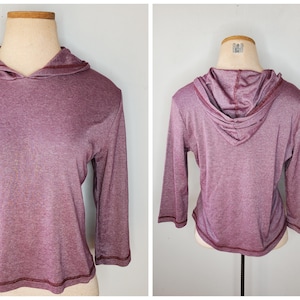 Vintage Y2K Metallic Futuristic Hoodie Top Womens 38 Large Medium 90s Rave
