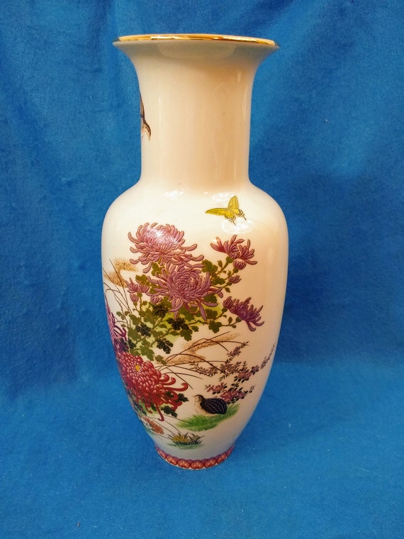 Vintage Shibata Japan 12 Vase Flowers And Butterflies Etsy