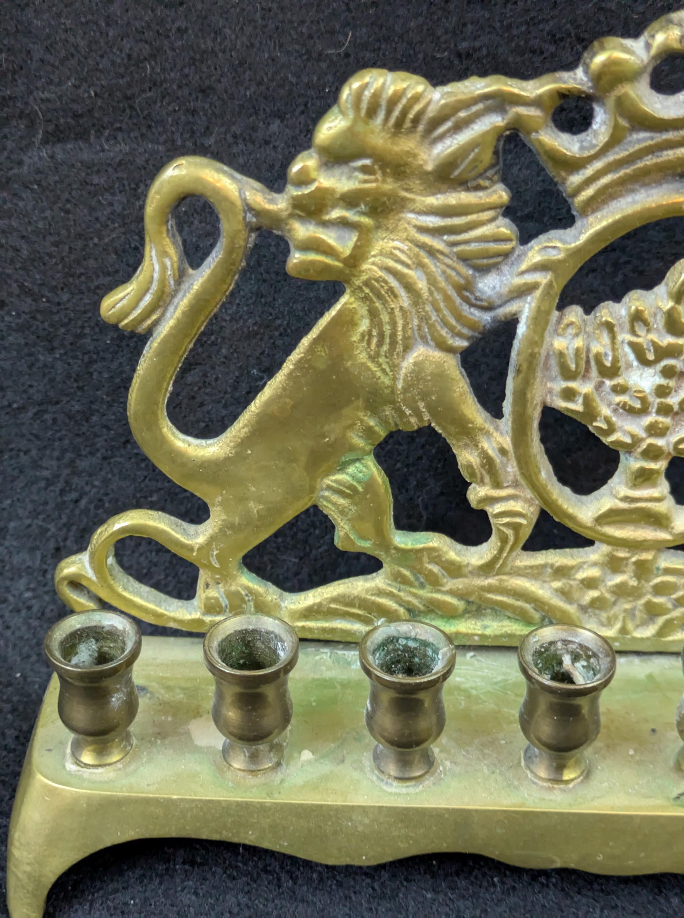 Vintage Eastern European Brass Menorah With 9 Holders Circa 1920s ...
