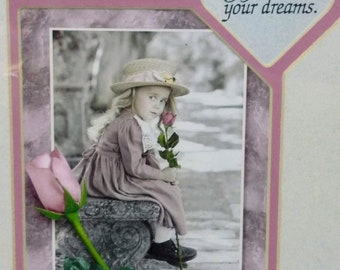 Vintage Adorable Dream, Girl Framed Wall Plaque Wall Decor