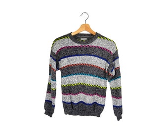 XS Striped Geometric Sweater by Esprit // Vintage 90s Sweater // Esprit Sweater // 1079