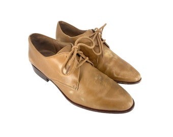 Size 8 Brown Leather Oxford Shoes // Lace Up Leather Oxfords by Madewell // Brown Oxford Shoes // 1319